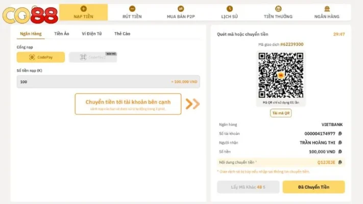 Hướng Dẫn Chi Tiết - Nạp Tiền CO88 An Toàn, Nhanh Chóng Và Hiệu Quả Để Trải Nghiệm Đỉnh Cao 1 Hướng Dẫn Nạp Tiền CO88